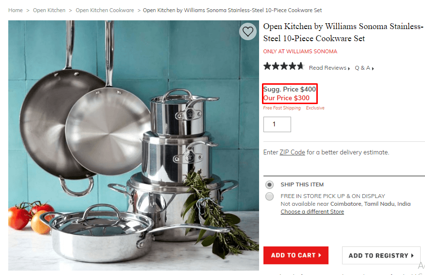 Williams sonoma product page