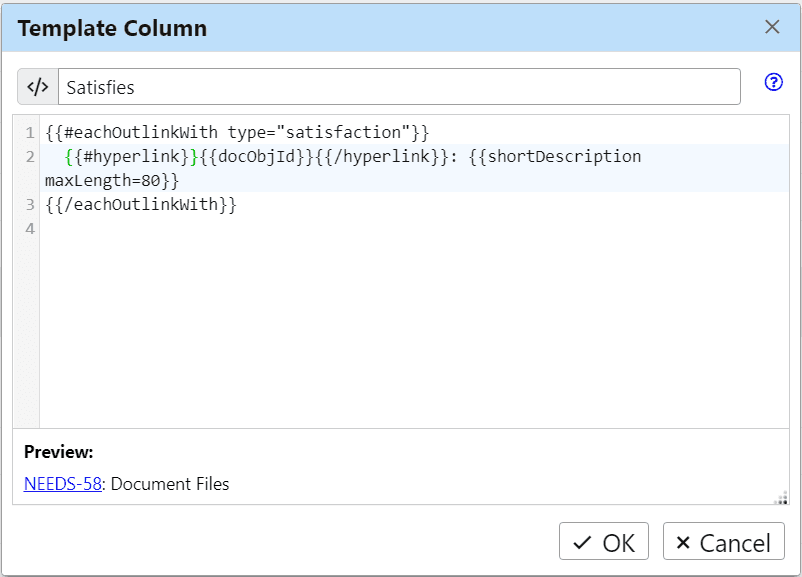 Add a new template column using code