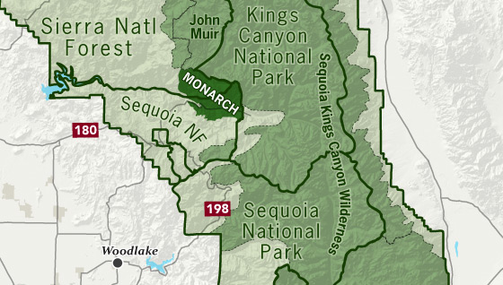 area map of Monarch Wilderness