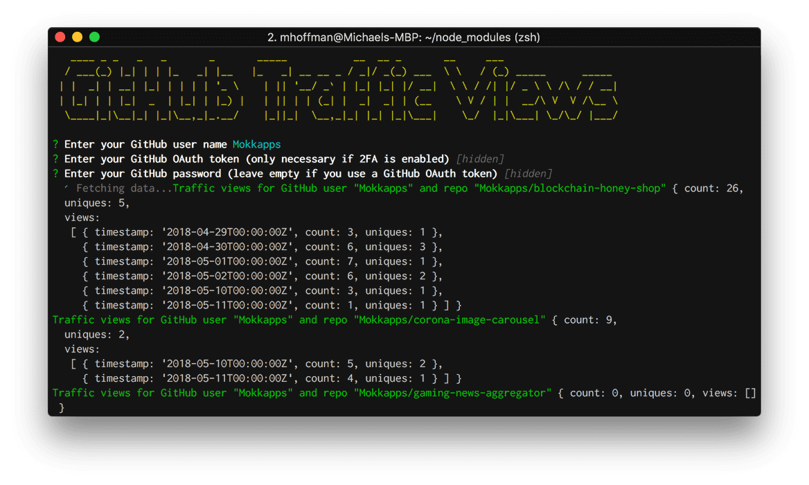 My First NPM Package: github-traffic-cli Image