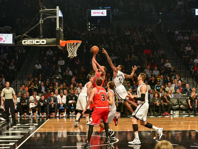 The Chicago Bulls playing the Brooklyn Nets