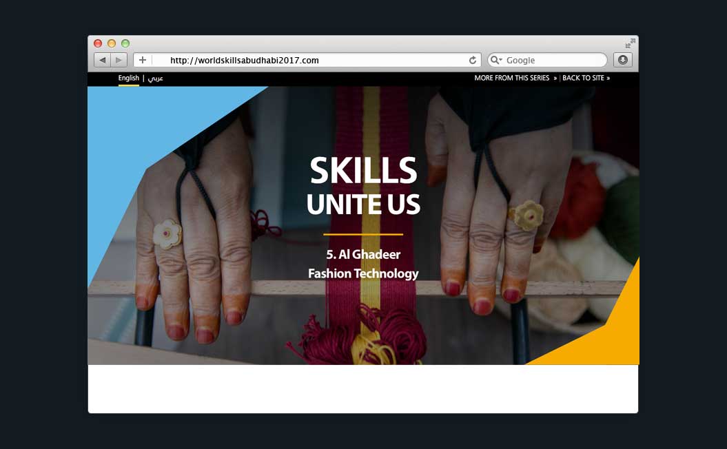 Image showing the WorldSkills Abu Dhabi 2017 feature story on a desktop