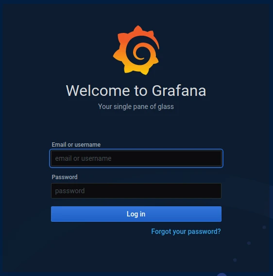 Grafana login page