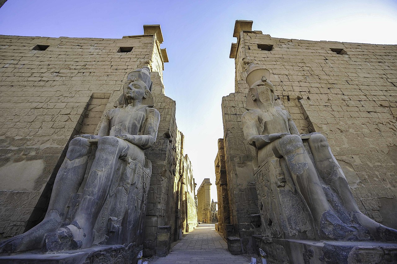 enormous statue of ramses at the luxor temple