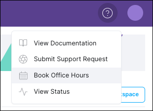 Button to book office hours in the Cloud UI
