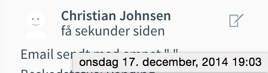 Placer markøren ved tidspunkt under navn