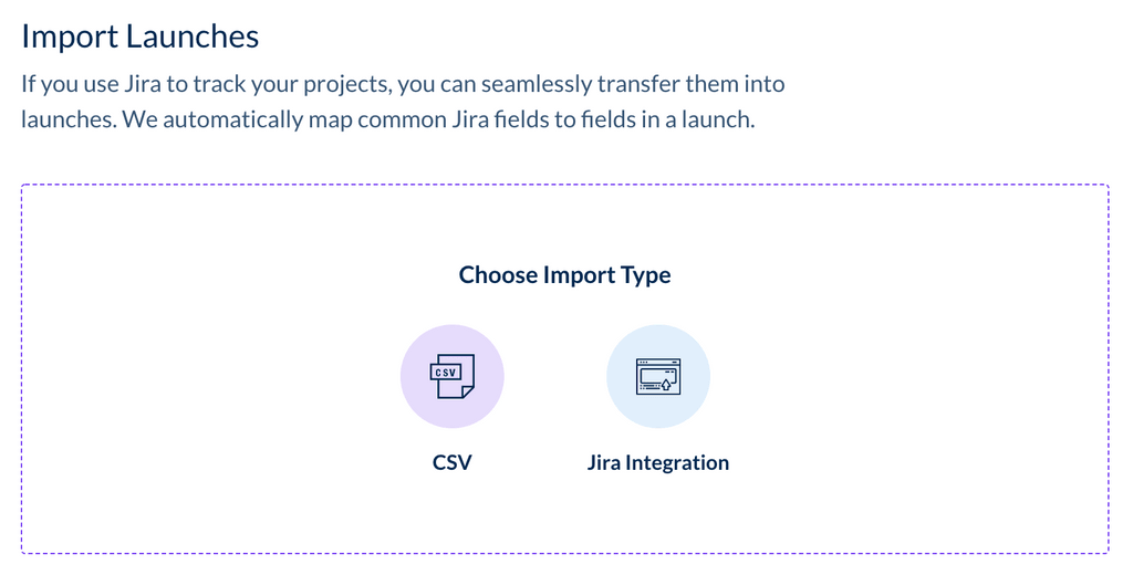 Choosing CSV or Integration for import type. 