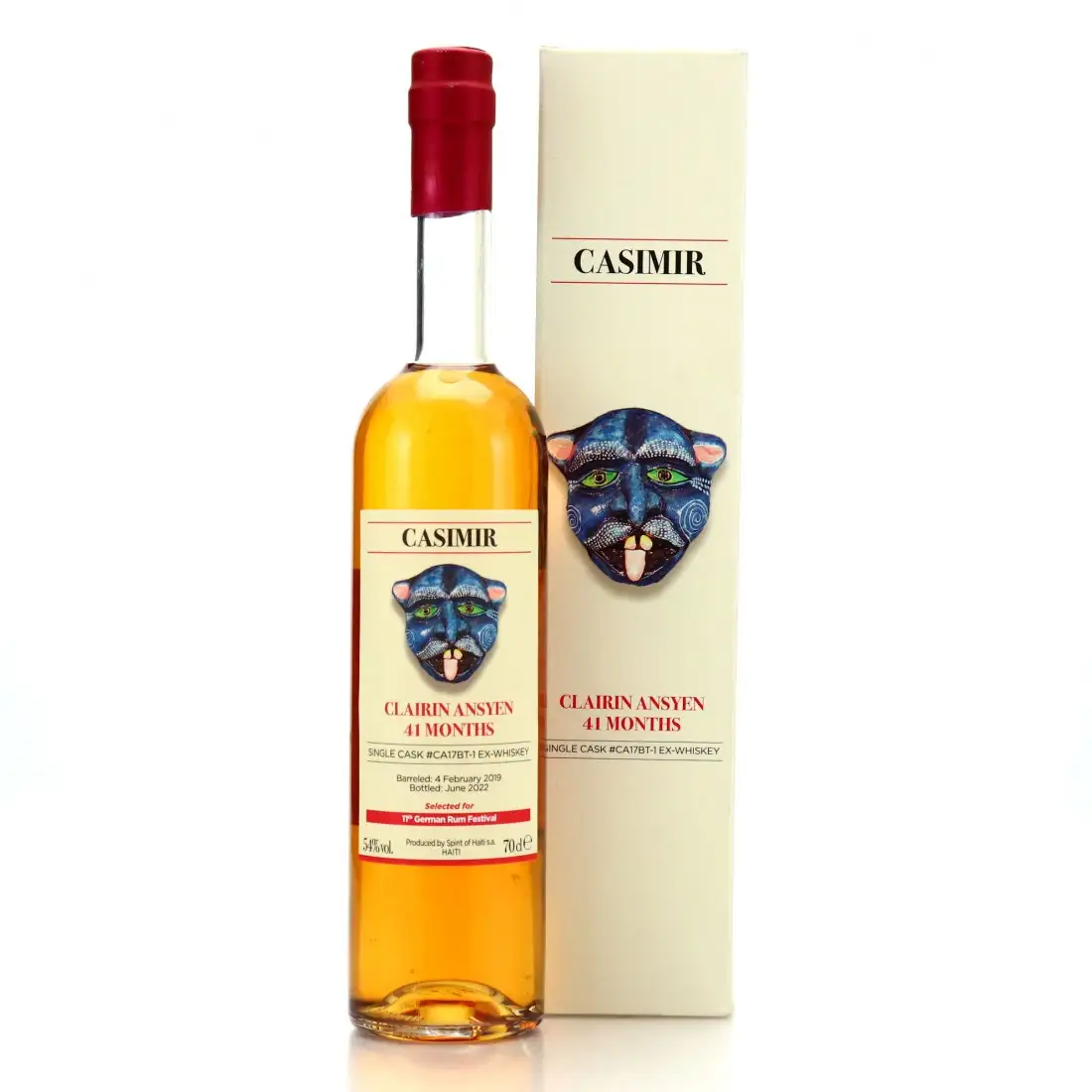 Image of the front of the bottle of the rum Clairin Ansyen (11. German Rum Festival)