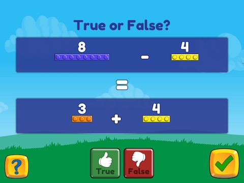 Compare two number sentences (addition and subtraction) Math Game