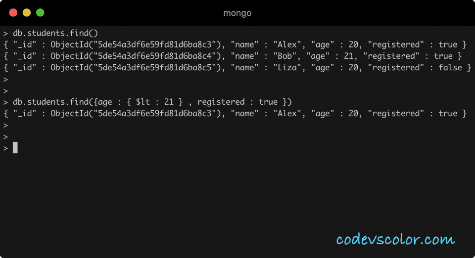MongoDB Find() Method Introduction - CodeVsColor