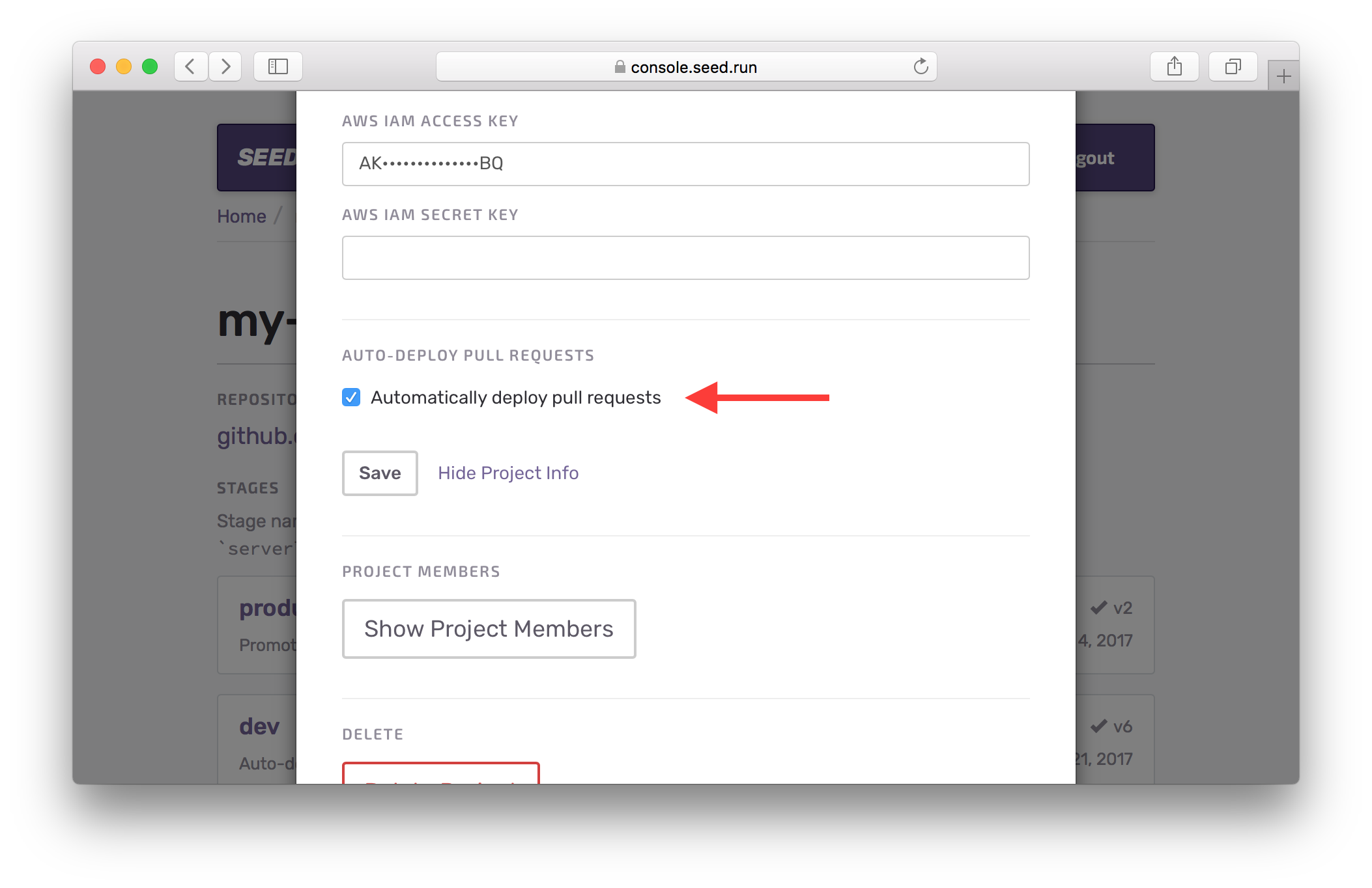 Deselect auto deploy pull requests