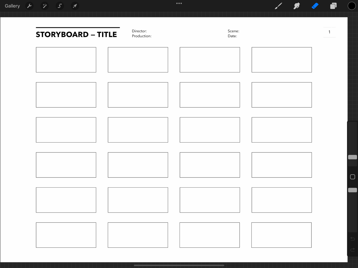 Free Procreate storyboard thumbnails template (Scope) Templates Supply