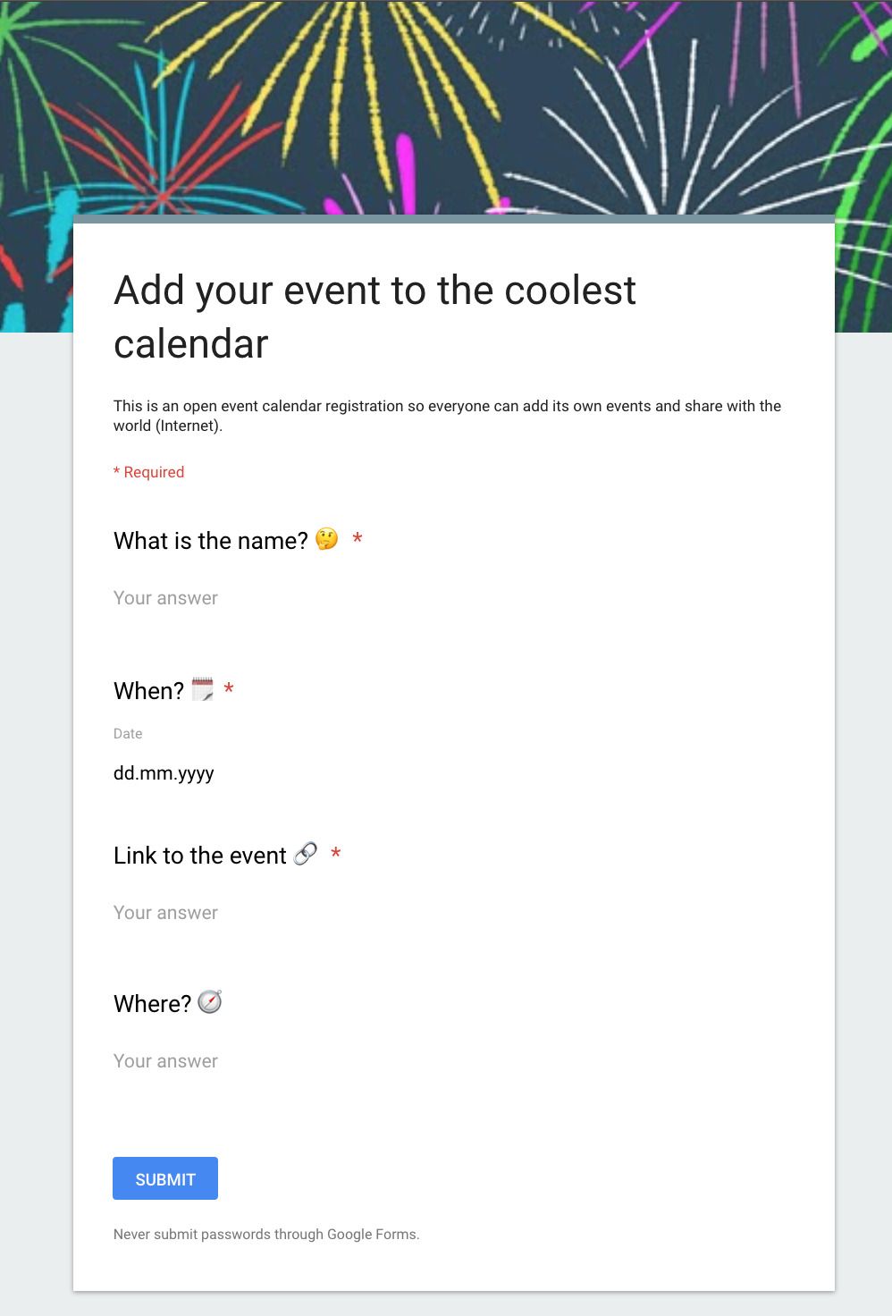 Add event Form