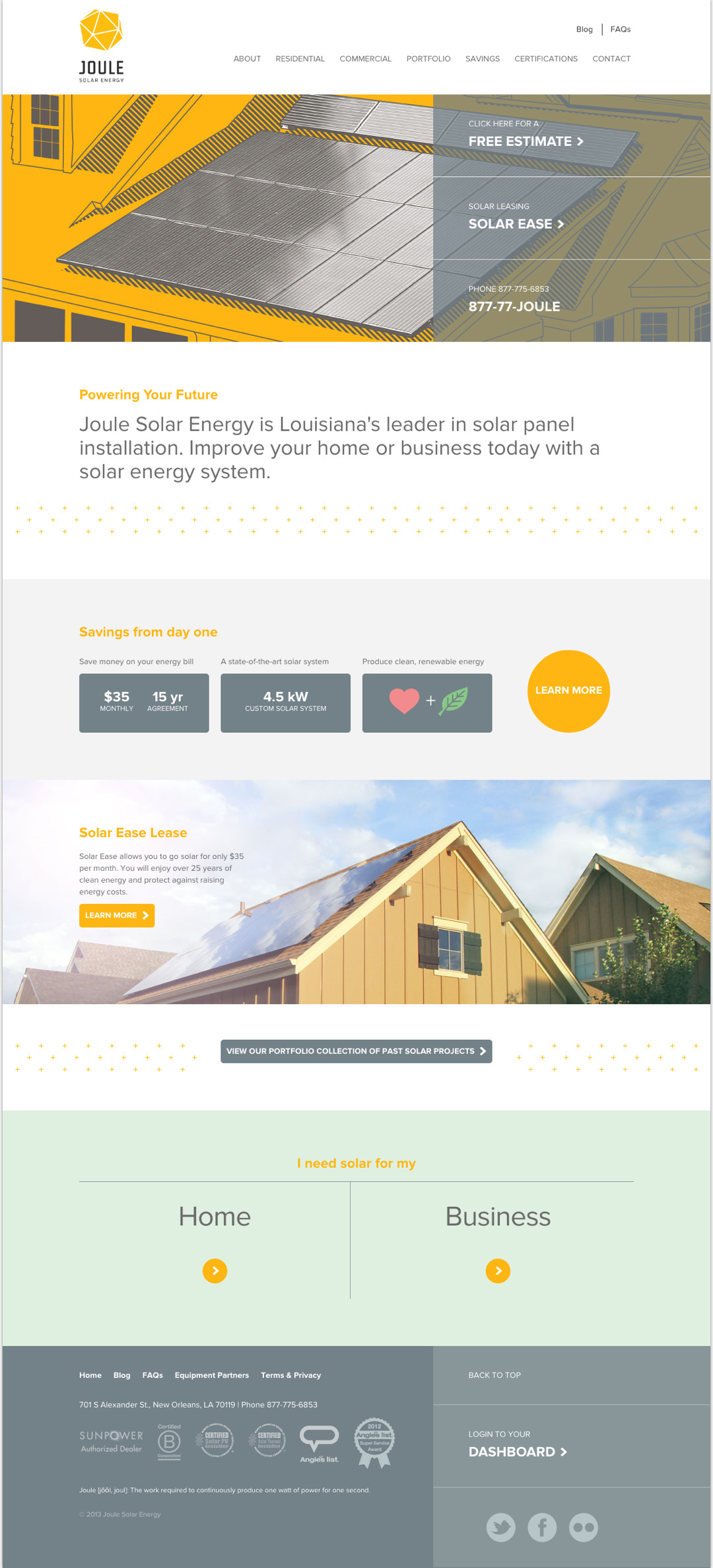 Homepage on Desktop