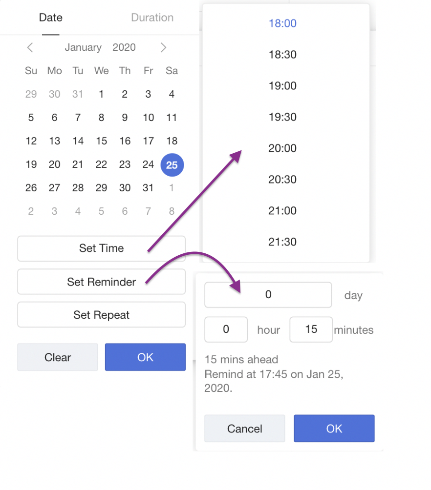 Tick Tick App - Setting Due Date