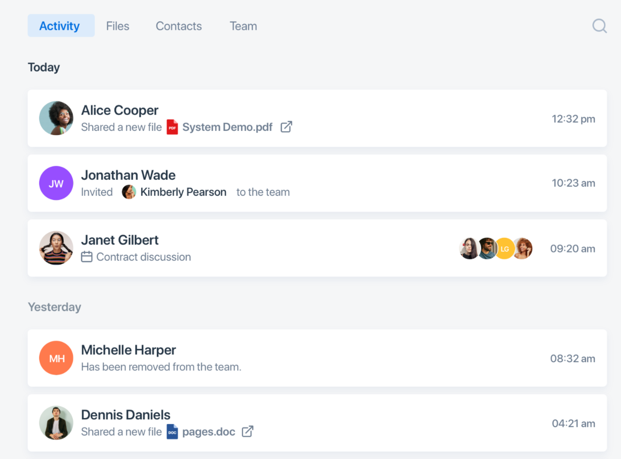 Centralize engagements