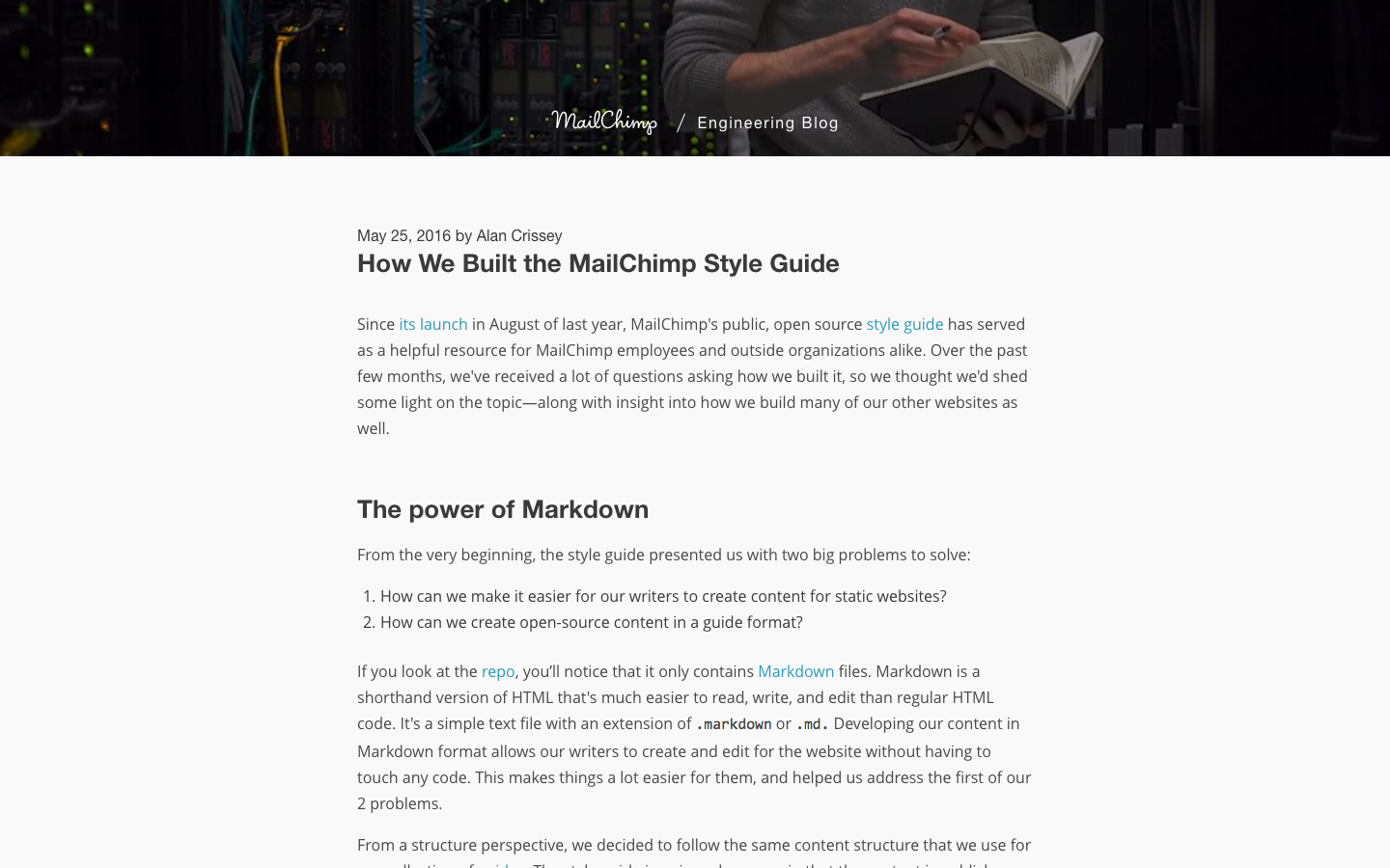 How we built our styleguide - Mailchimp