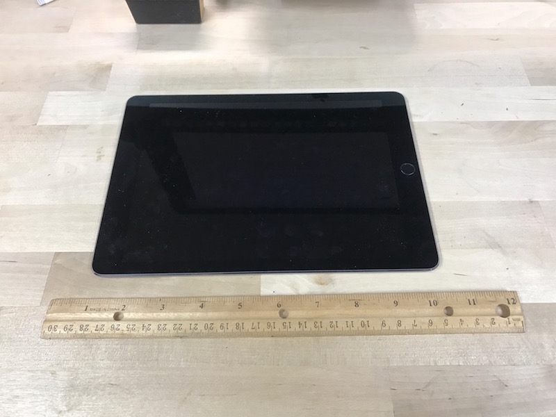 tablet on desk with ruler