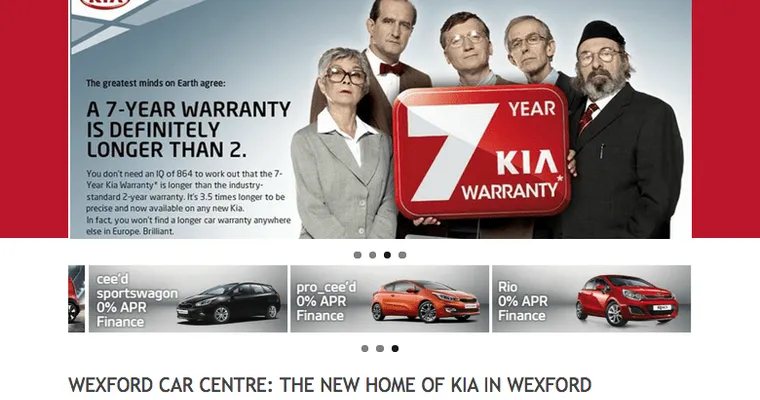New Website for Wexford Car Centre Kia