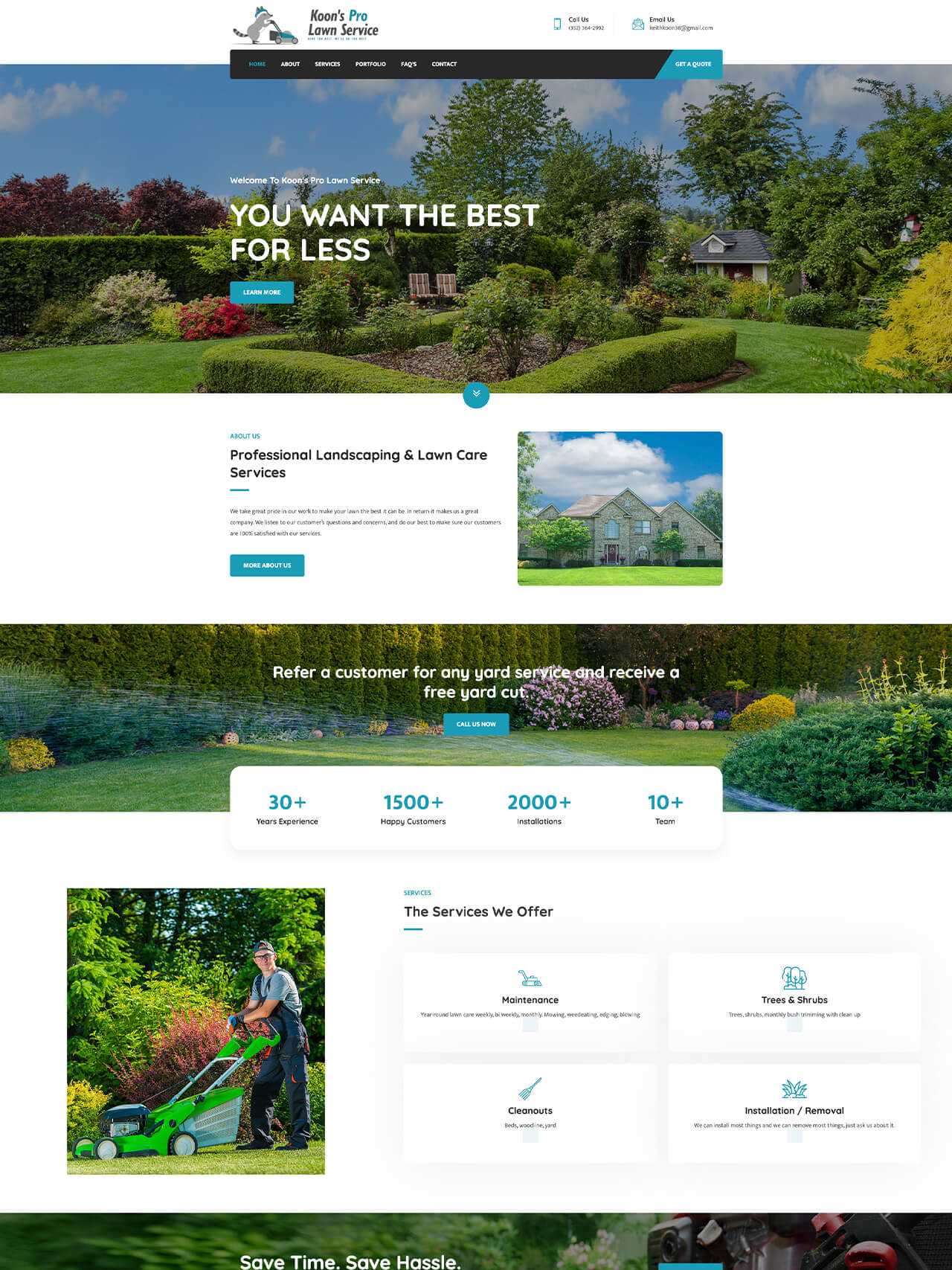 Koon's Pro Lawn Service Website