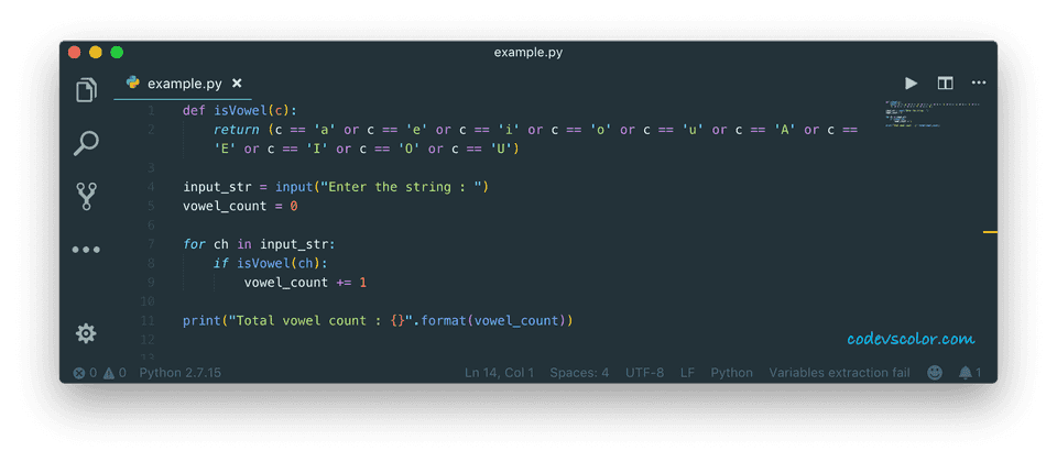 python-program-to-calculate-total-vowels-in-a-string-codevscolor