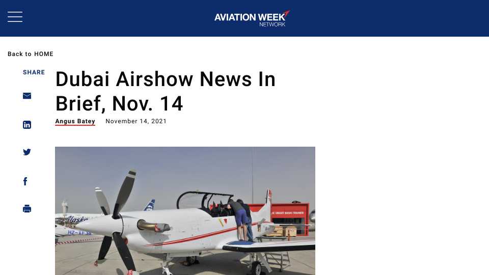 Dubai Airshow News in Brief, Nov. 14