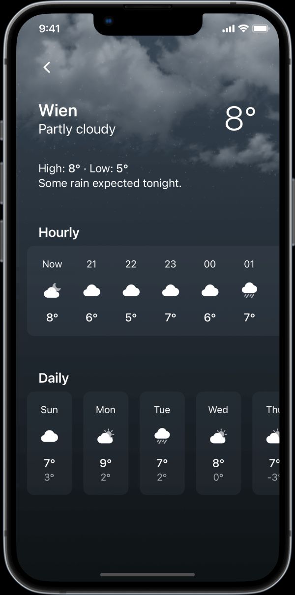 Tiny Weather app preview