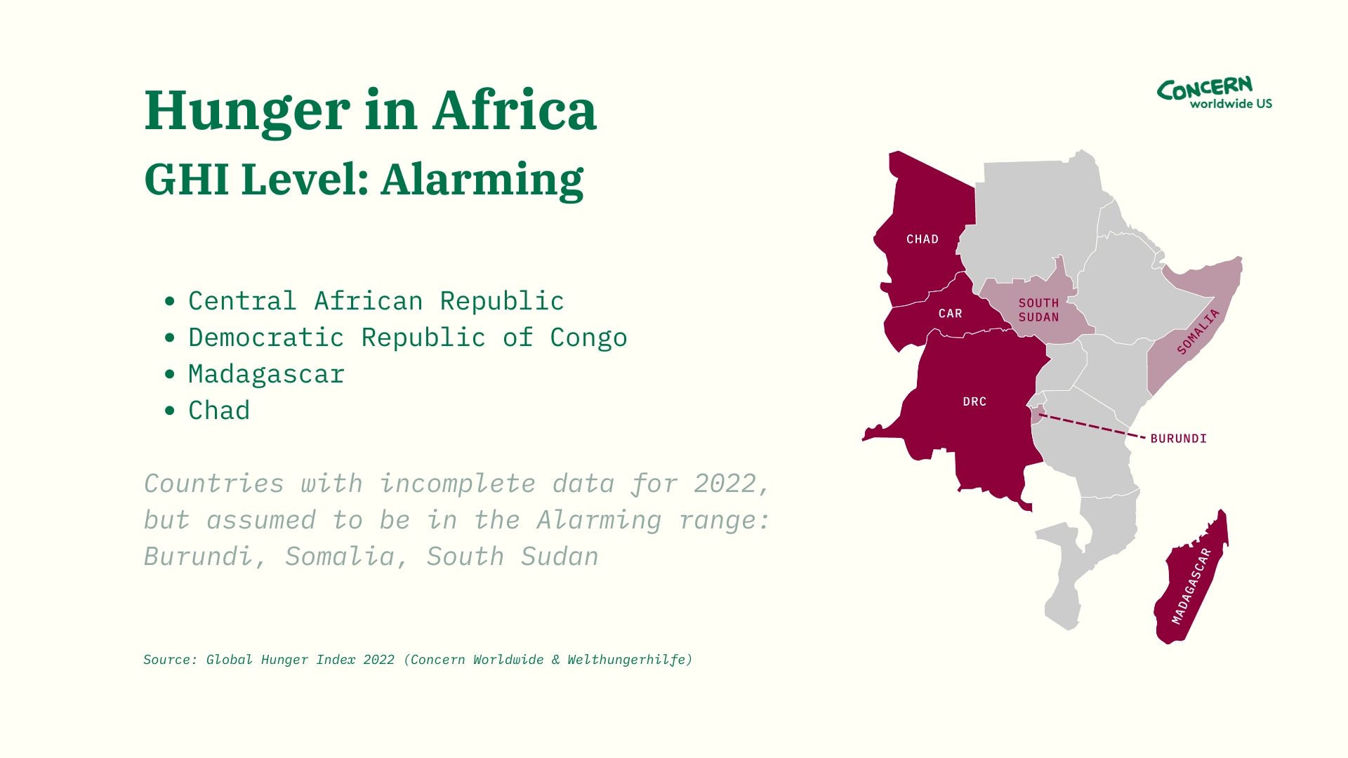 An infographic illustrating hunger levls in the Horn of Africa.