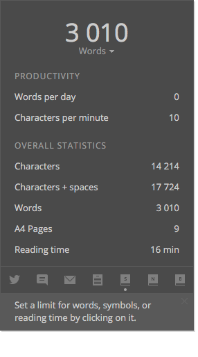 Write! Document Statistics