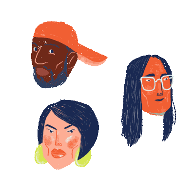 Group 2 of portrait illustrations showcasing the diversity of the DC Design Community