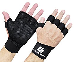 New Ventilated Weight Lifting Gloves with Built-In Wrist Wraps, Full Palm Protection & Extra Grip. Great for Pull Ups, Cross Training, Fitness, WODs & Weightlifting. Suits Men & Women