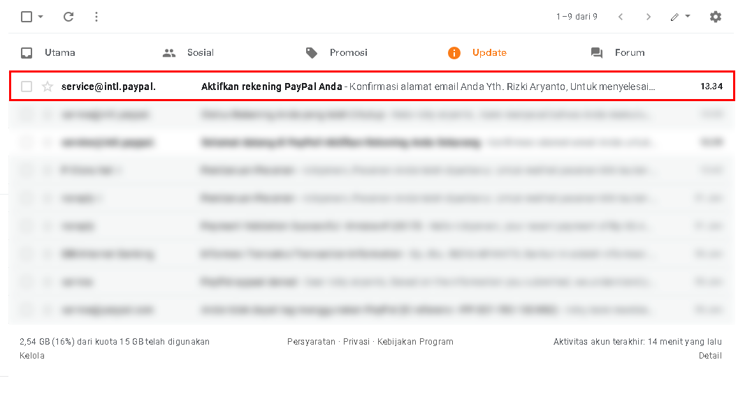 Kumpulan pesan email