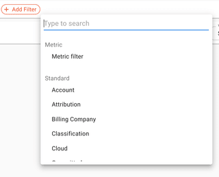 A screenshot of the search menu
