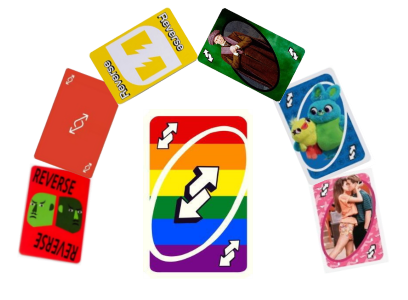 Rainbow Uno Reverse Card