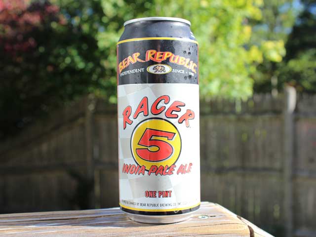 Racer 5 IPA from Bear Republic in CA, a 7.5% ABV West Coast IPA