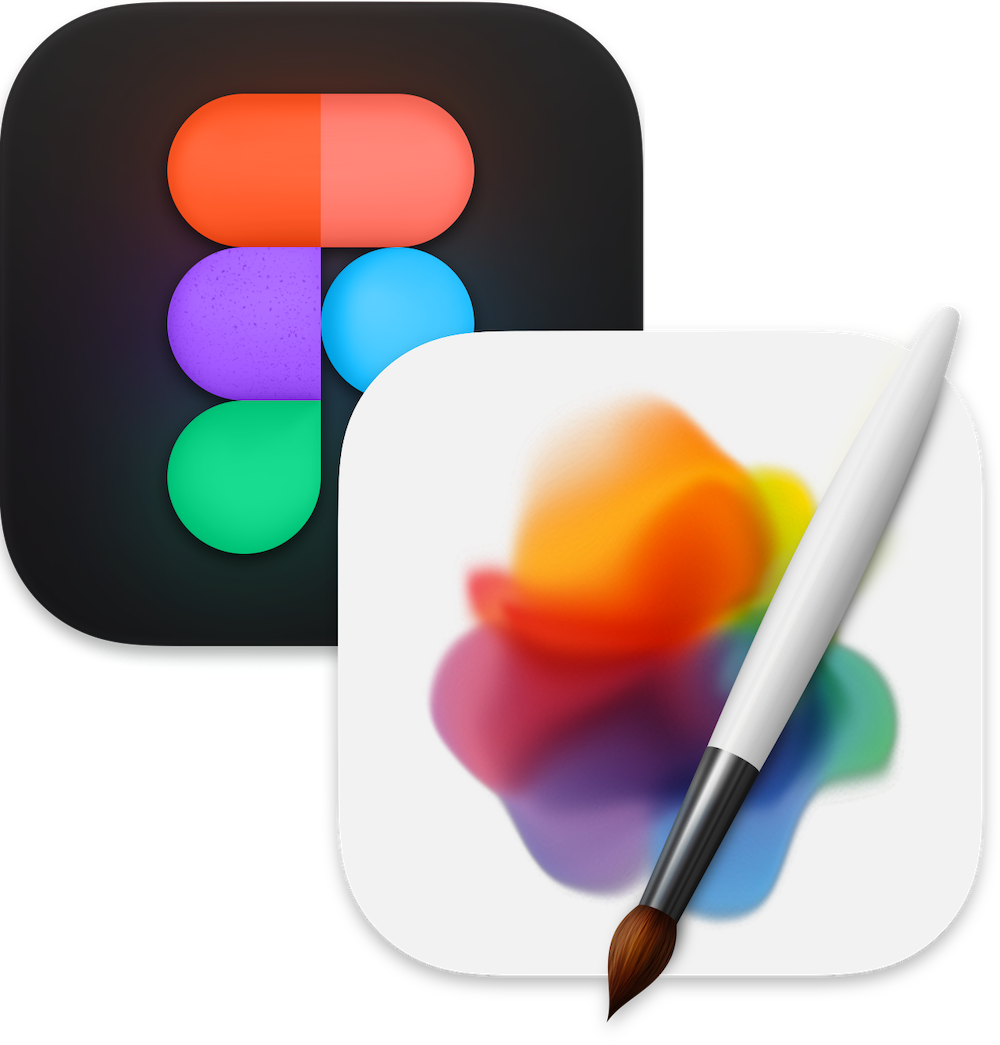 App icons for Figma and Pixelmator Pro