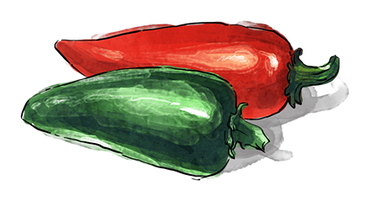 Illustration of two Jalepenos