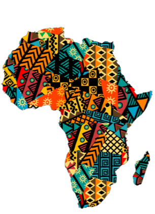 african map with ethnic motifs