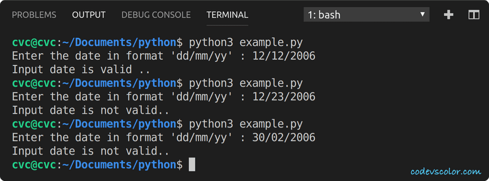 How To Check If A Date Is Valid Or Not In Python CodeVsColor