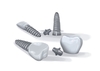 Mix of titanium dental implants technical picture