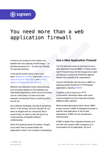 Why Web Application Firewalls Won T Protect Your App Sqreen