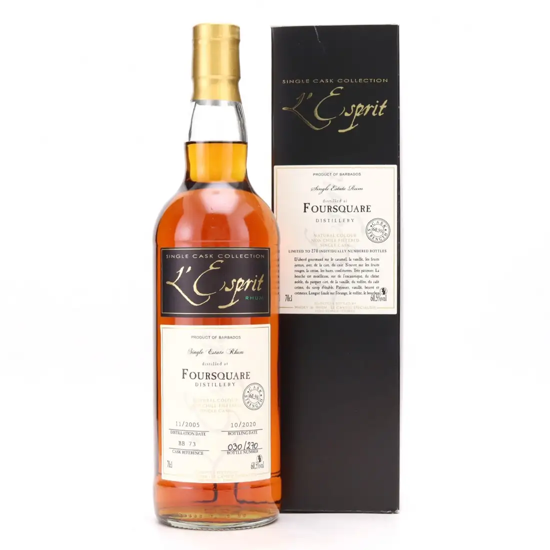 Image of the front of the bottle of the rum L‘Esprit