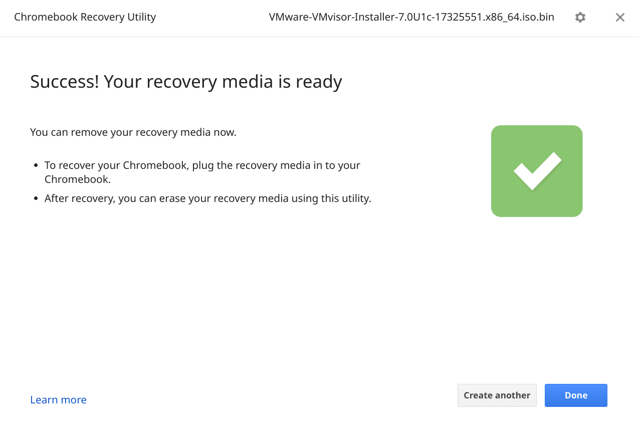 Burn an ISO to USB with the Chromebook Recovery Utility