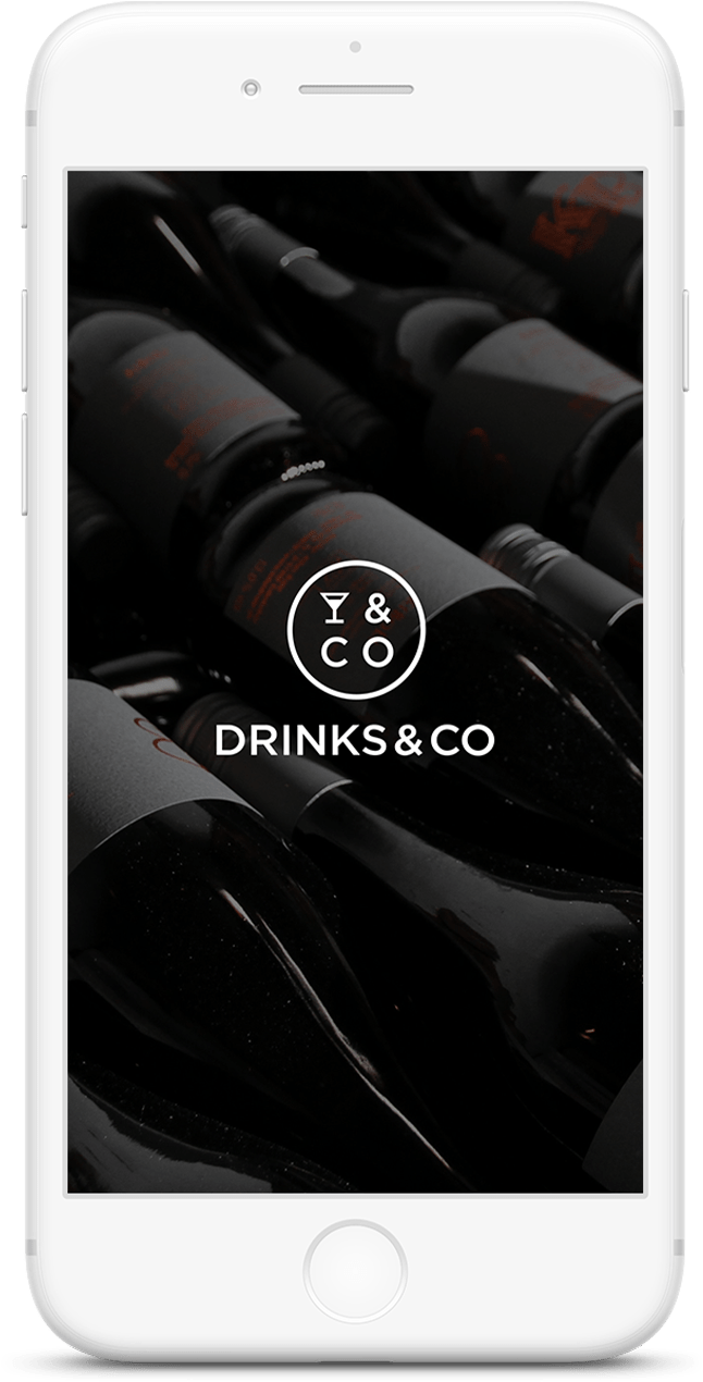 Drinks & co site featured on mobile device