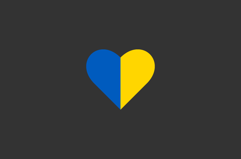 A heart in the blue and yellow colors of the Ukrainian flag