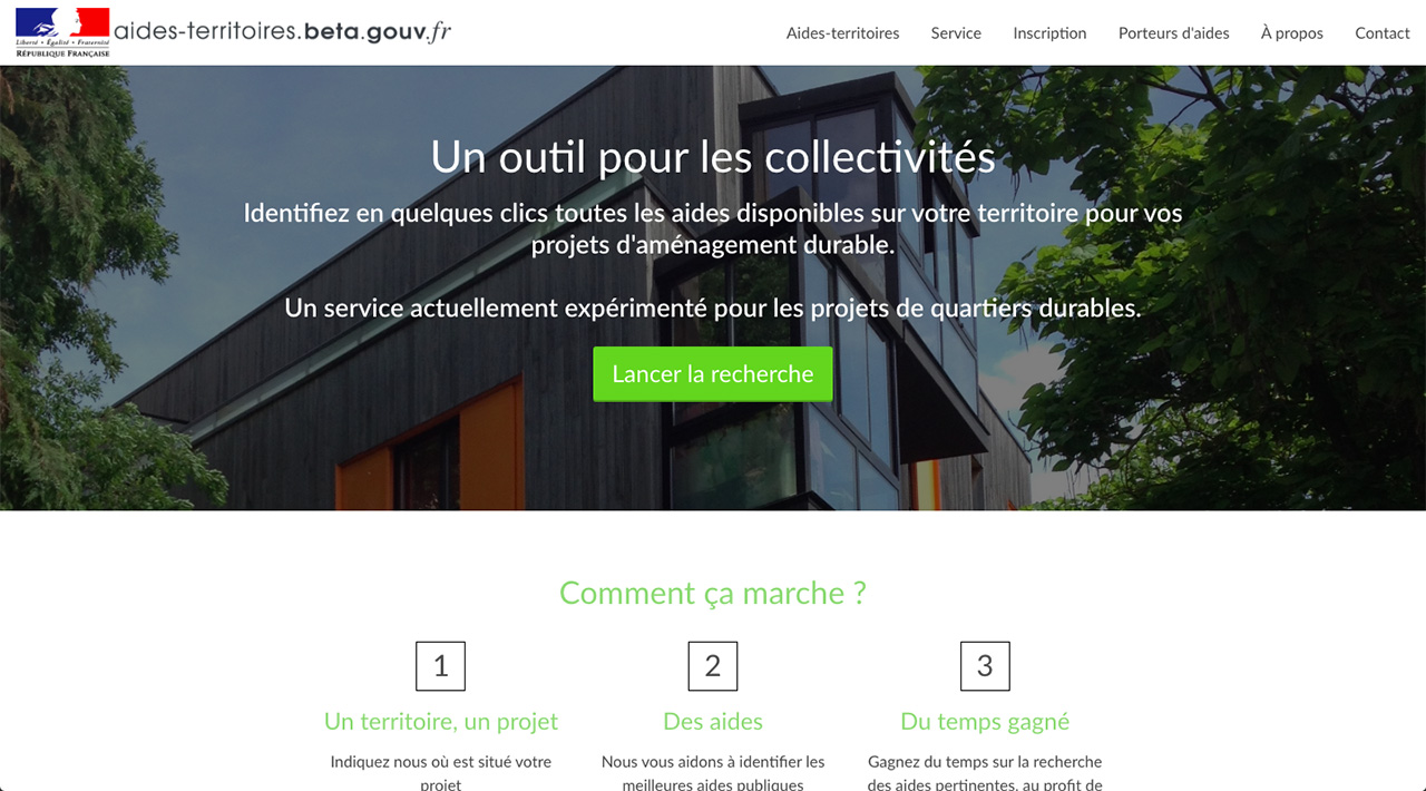 Interface de Aides-territoires
