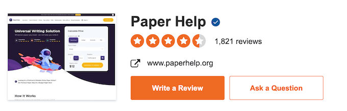 90% of paperhelp.org reviews on sitejabber.com are positive