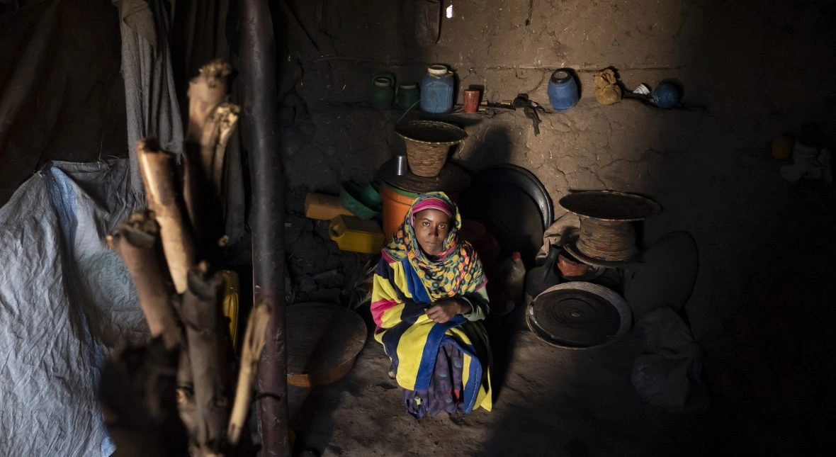 Ethiopian woman in a rural dwelling