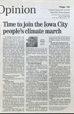 Photo of Iowa City Climate March op-ed