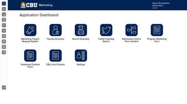 CBU Marketing Applications dashboard